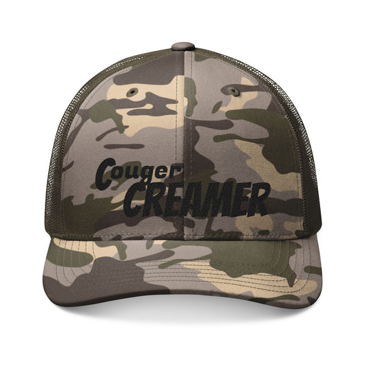 Cougar Creamer Trucker Hat - Stylish Outdoorsy Cap for Adventurers, Perfect for Camping, Fishing, Hiking, or Everyday Wear
